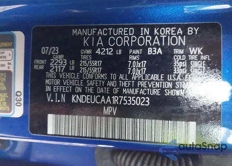 2024 Kia Seltos S из США, поврежденный, VIN KNDEUCAA1R7535023